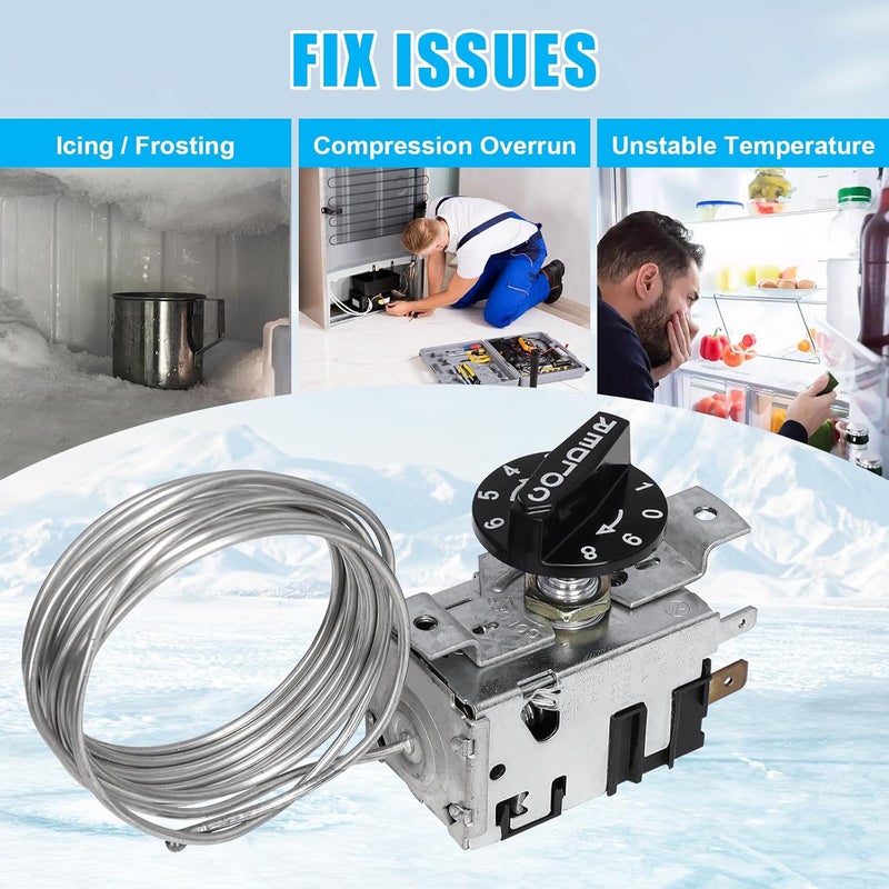 Looptek 800366 Temp Control Kit Fits for True Refrigeration Replace 077B6806, 077B7172, 988282 | 76" Coil Sensing Thermostat - Image 3